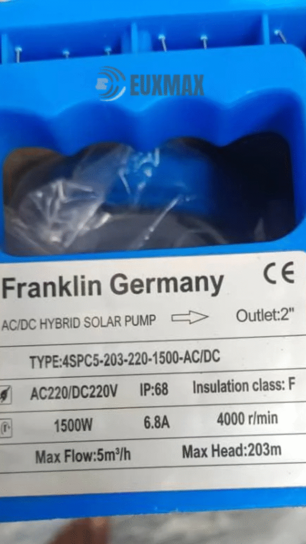 Franklin Germany 1500W Solar 2HP Water Pump - Image 2