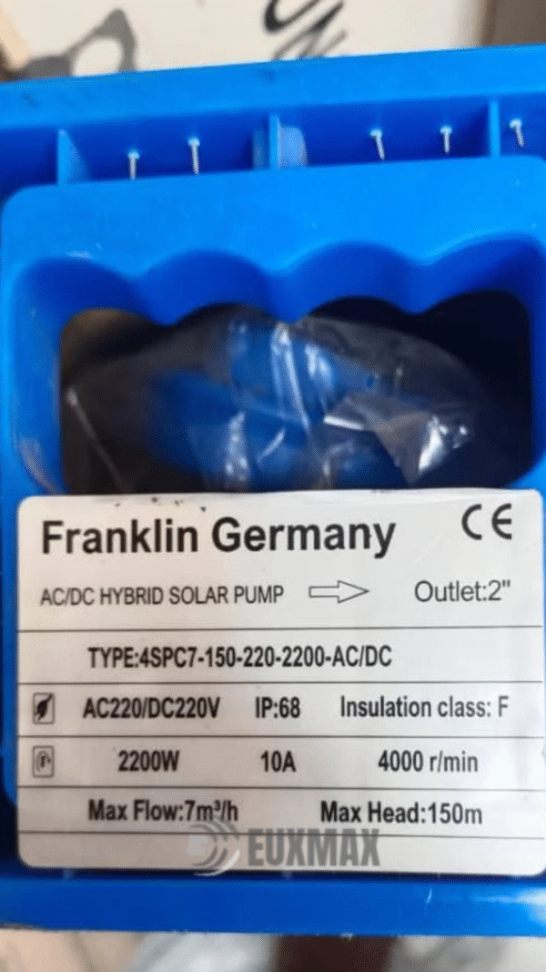 Franklin Germany 2200W Solar 3HP Water Pump - Image 2