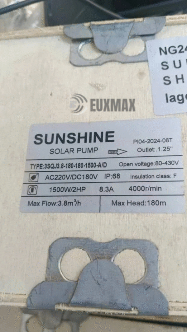 Sunshine 1500W Solar 2HP Water Pump - Image 2