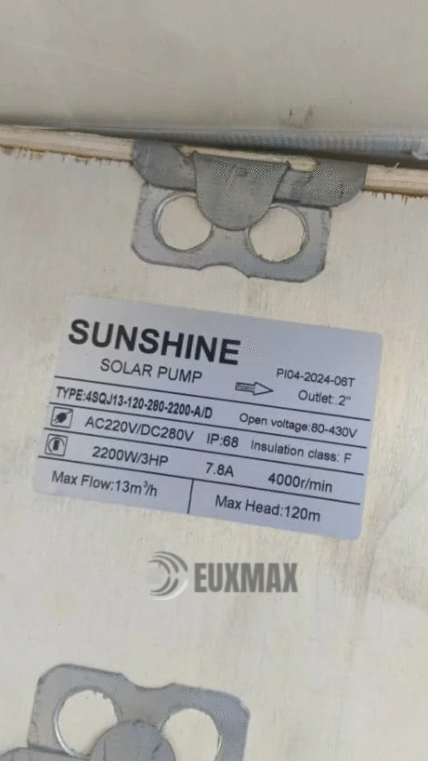 Sunshine 2200W Solar 3HP Water Pump - Image 2